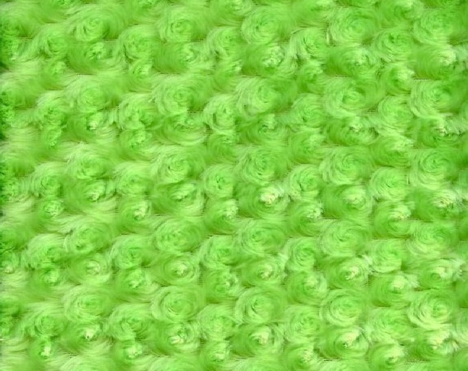 Lime Rose Bud faux  custom fabric by the yard 60" wide