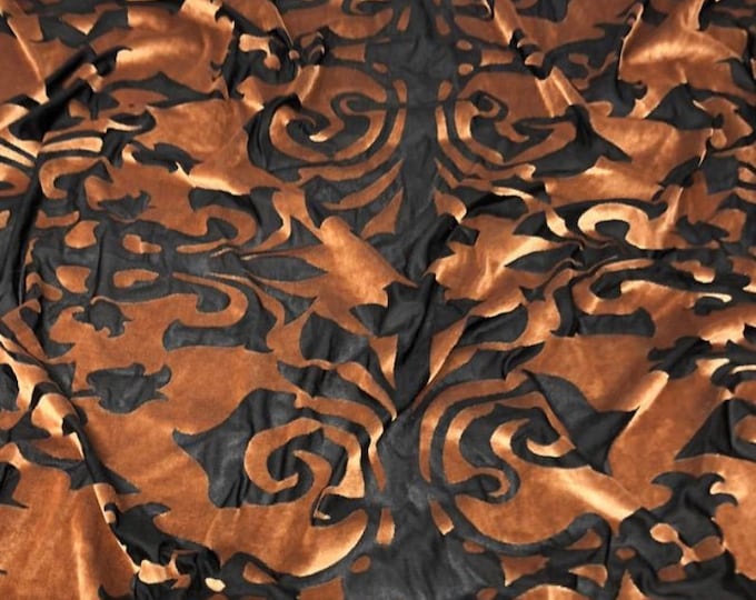 Fleur-De-Lis Wallpaper burnout 4 way stretch Velvet Draping, Curtains, Appeal Dresses