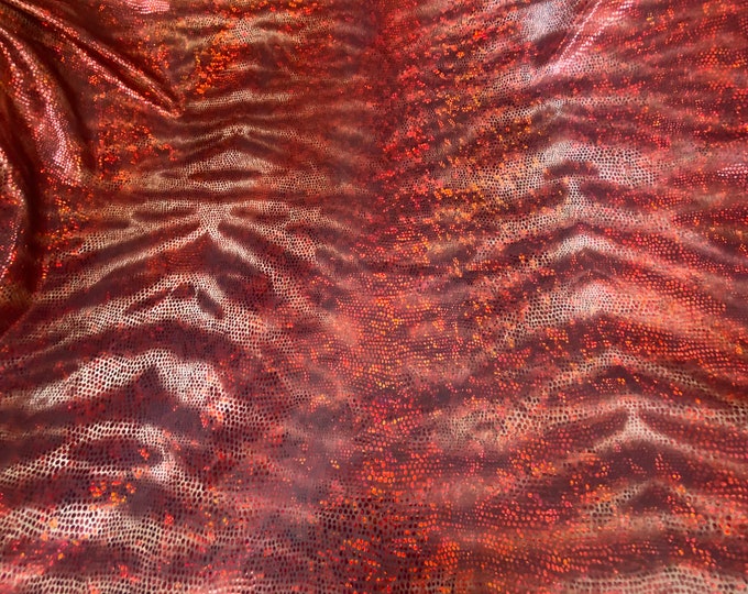 Tiger Red mystique spandex 4 way stretch 60" wide