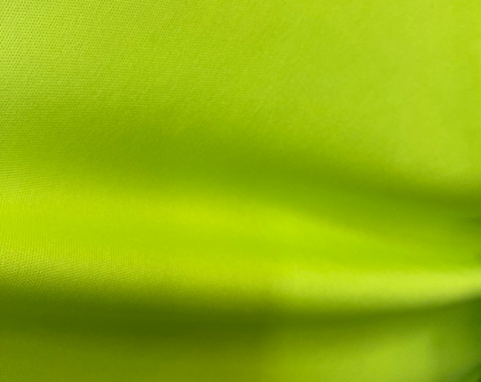 Lime interlock 2 way stretch lining fabric, 100% polyester, 60" wide