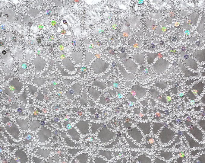 Chemical chain Fabric 50” Sold By the Yard, Wedding, Prom, Dresses, Lingerie, Runner