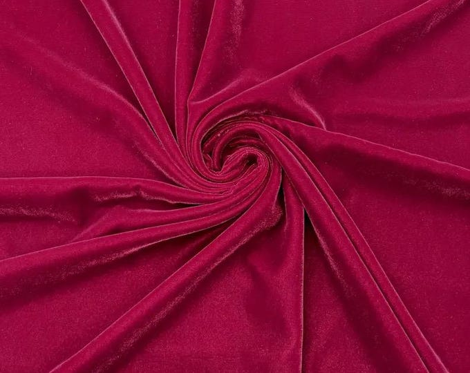Burgundy micro silky soft velvet none stretch fabric 54 Wide Sold By The Yard.