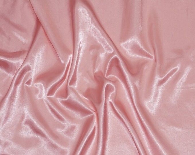 Blush pink charmeuse silky soft polyester fabric  60" wide