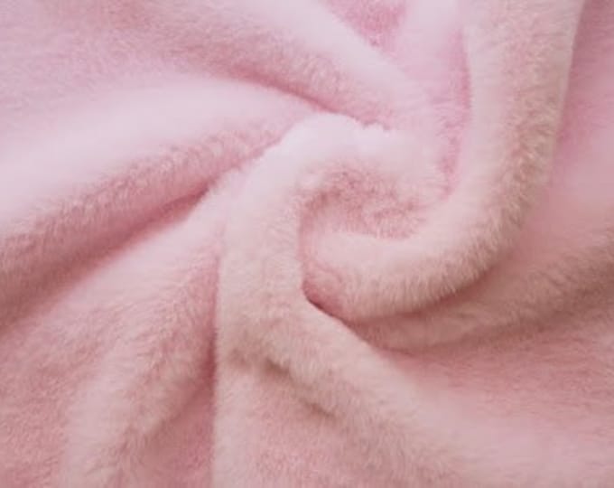 Pink minky RABBIT soft  fabric 60" Wide  Sold by the Yard