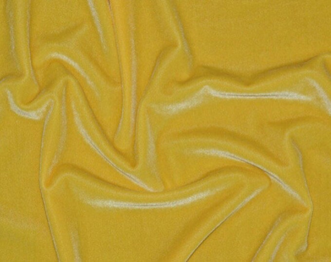 Yellow Stretch Velvet Fabric By The Yard | 58’’ wide