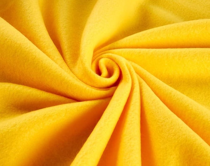 Yellow Soft Cozy Fleece Fabric by the Yard | Warm Anti-Pill Fleece for Blankets, Crafts, Apparel & DIY Projects 60” wide