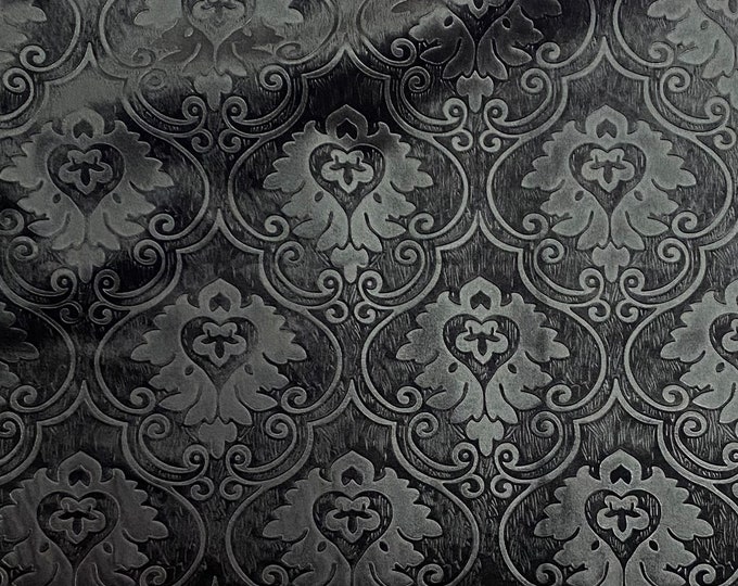 Black Damask royalty Velvet none stretch Fabric 58" Wide sold by the yard