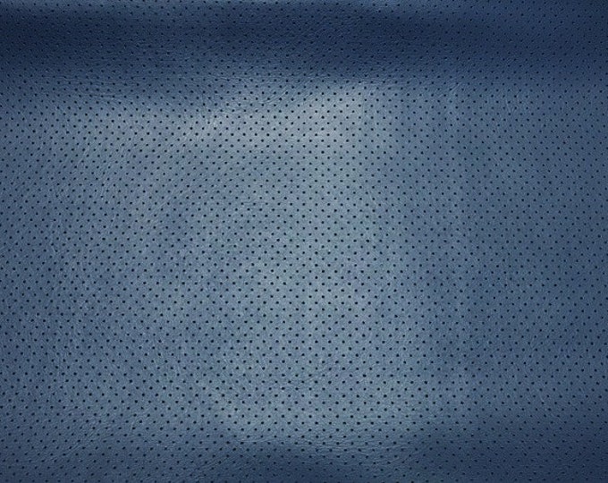 Navy full Perforated upholstery vinyl fabric per yard