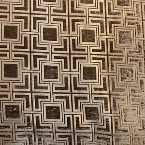 Mocha geometry Chenille Upholstery Drapery fabric by the yard 57&quot; Wide