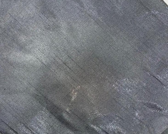 Charcoal Metallic Faux Silk Fabric shantung by the Yard – Shiny Drapery Fabric for Dresses, Costumes, Decor & Event Backdrops