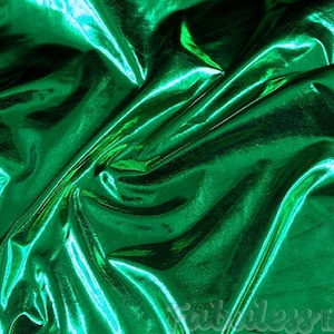 Kelly Green Metallic Spandex  fabric per yard