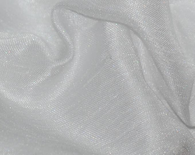 5 YARDS- Satin Shantung Solid Fabric WHITE / 60" Wide