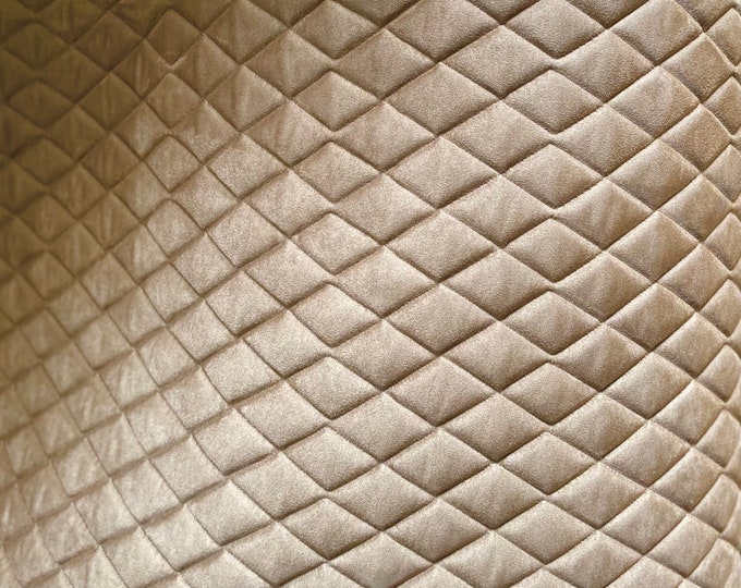 Mocha Suede Quilted Auto Headliner Headboard Fabric with 3/8" Foam Backing Upholstery 58" Wide