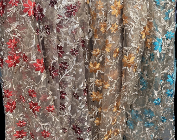 Scalloped Floral lace Fabric Sold By The Yard 54” wide