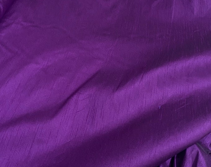 Dark Purple two tone Shantung Dupioni Faux Silk two tone fabric BY THE YARD 54" wide
