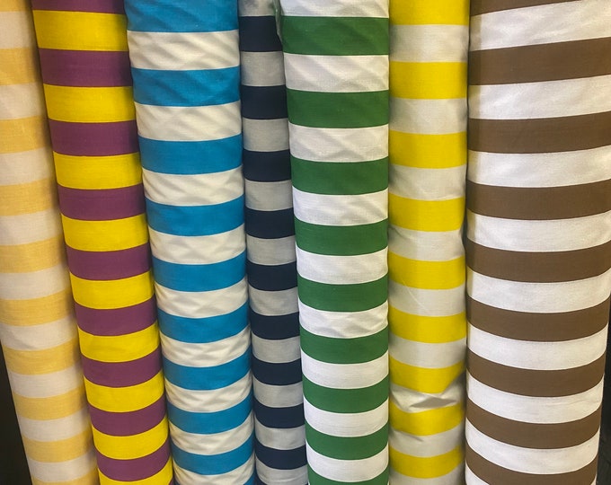 Striped poly cotton 1” fabric by yard