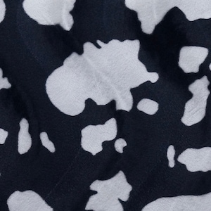 White on Black Spots Cow Animal print Velboa Fabric BY THE YARD 60" Wide Drapery, Upholstery, Clothing Fabric