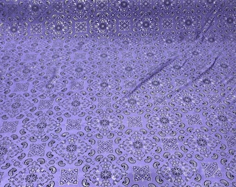 Lilac Stretch bandana paisley spandex fabric 58" wide