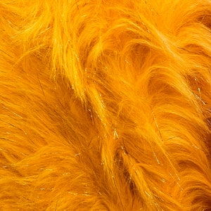 58"  Wide Yellow Sparkle Faux fur pile Upholstery Fashion Decor Arts & Crafts Bedding fabric By The YARD