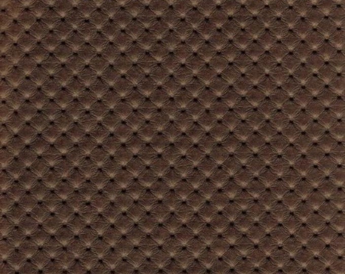 54'' Wide Bronze Perforated Distressed Upholstery Faux Leather vinyl fabric per yard