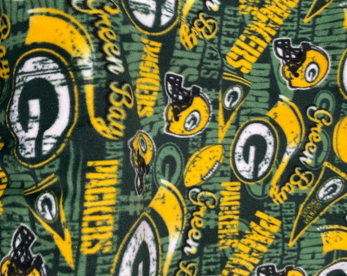 Green Bay plaid Packers NFL Football sports warm cozy soft Fleece fabric