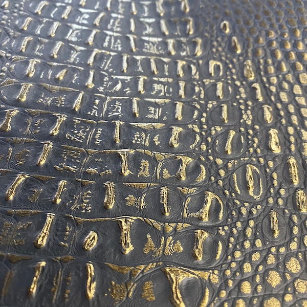 Bronze brown Big alligator embossed Vinyl Leather upholstery fabric