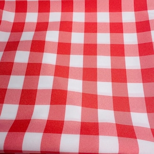 Coral 58/59&quot; Wide 100% Polyester Poplin Gingham Checkered Fabric By The Yard