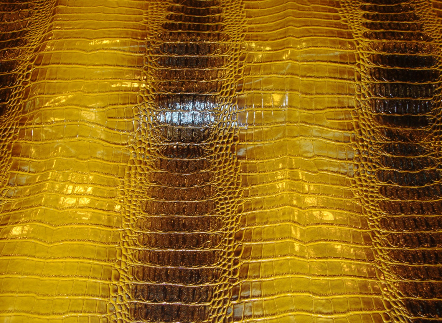 Vinyl Leather Crocodile Nile Gold Brown embossed Faux vinyl Etsy