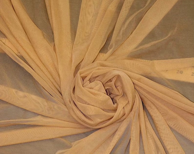 Camel Power Mesh Stretch Fabric 60" per yard