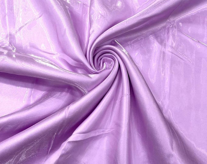 Lilac Liquid glossy Bridal prom Satin prom dress fabric per yard