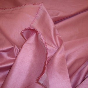 Dusty Rose Shantung Dupioni Faux Silk – Two-Tone Polyester Fabric for Drapery,  Sewing & crafts 54” wide