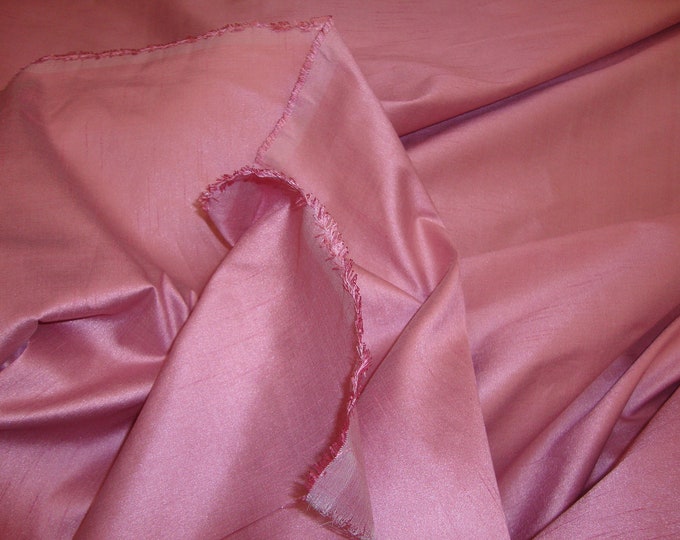 Dusty Rose Shantung Dupioni Faux Silk – Two-Tone Polyester Fabric for Drapery,  Sewing & crafts 54” wide