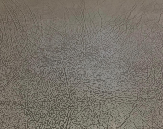 Silver gray cowboy Distressed look Faux Vinyl upholstery fabric per yard