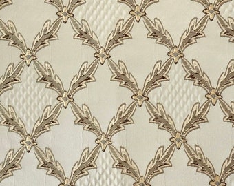 Diamond Cream Renaissance Jacquard  Upholstery drapery fabric by the yard