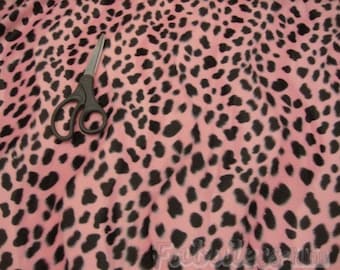 pink Dalmatian spots Animal print Velboa Fabric BY THE YARD 60" Wide Drapery, Upholstery, Clothing Fabric