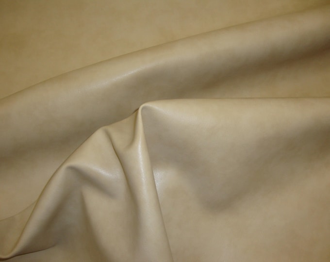 Cream Bonded Leather Vinyl Upholstery fabric per yard
