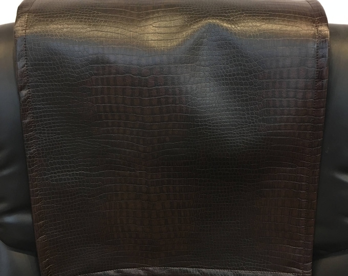 Vinyl alligator brown 14x30 Sofa Loveseat Chaise Theater Seat, RV Cover, Chair Caps Headrest Pad, Recliner Head Cover, Furniture Protector