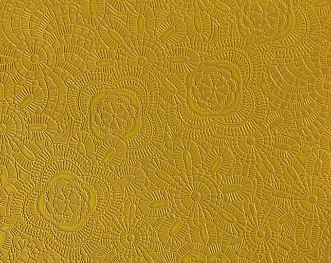 Vinyl faux leather, leather Curry Sphere Embossed upholstery fabric by the yard 54" Wide