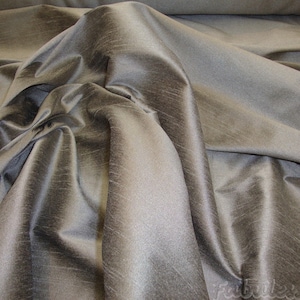 Dove Shantung Dupioni Faux Silk two tone fabric BY THE YARD 54" wide