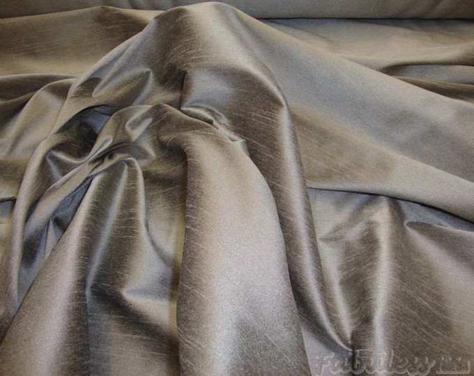 Dove Shantung Dupioni Faux Silk two tone fabric BY THE YARD 54" wide