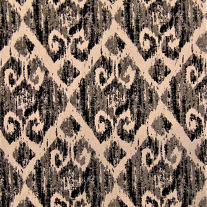 Hilton Charcoal Tribal Rustic Primitive Diamond Abstract Shape Sofa Upholstery Fabric Chenille Drapery Curtains