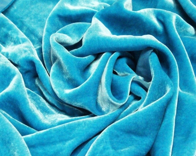 Silk velvet turquoise Drapery Apparel Fabric By the Yard 45" Wide