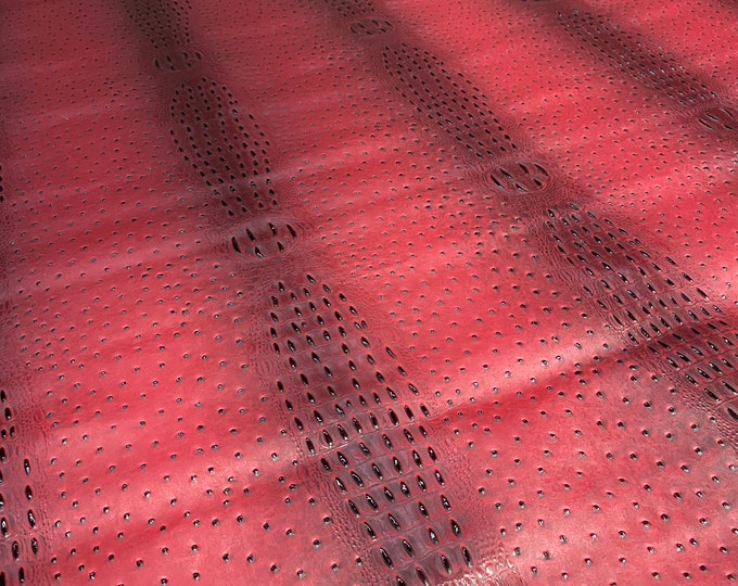 Ostrich mutant faux vinyl Marine grade UV resistance waterproof Fabric- Burgundy