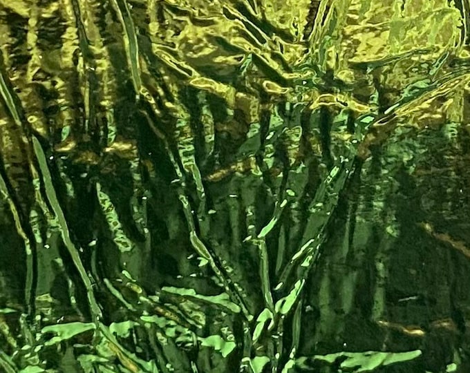 Green Cracked metallic reflective Distressed vinyl upholstery craft fabric per yard 54" Wide