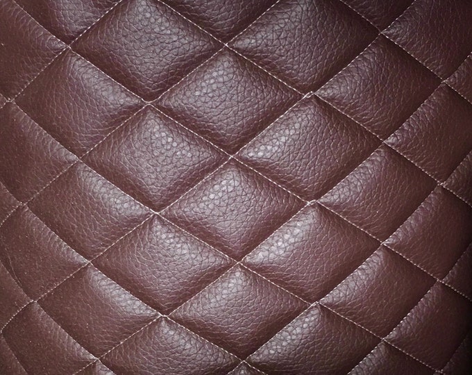 Vinyl Leather Faux vinyl brown Quilted Vinyl auto headliner headboard fabric with 3/8" Foam Backing Upholstery 52" Wide
