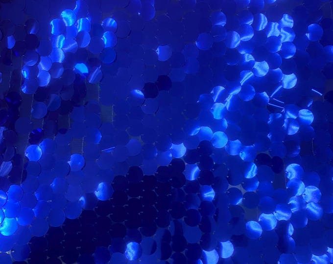 Royal Shiny 20mm paillette sequin on mesh fabric sold by yard