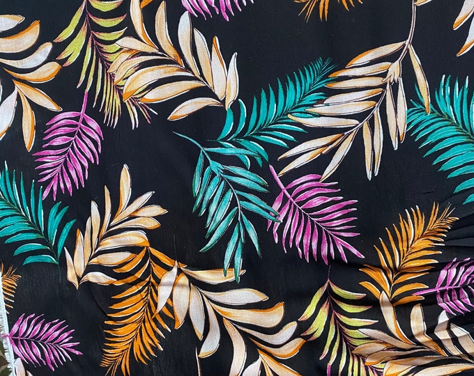 Floral leaf rayon soft flowing blouses fabric 54” wide