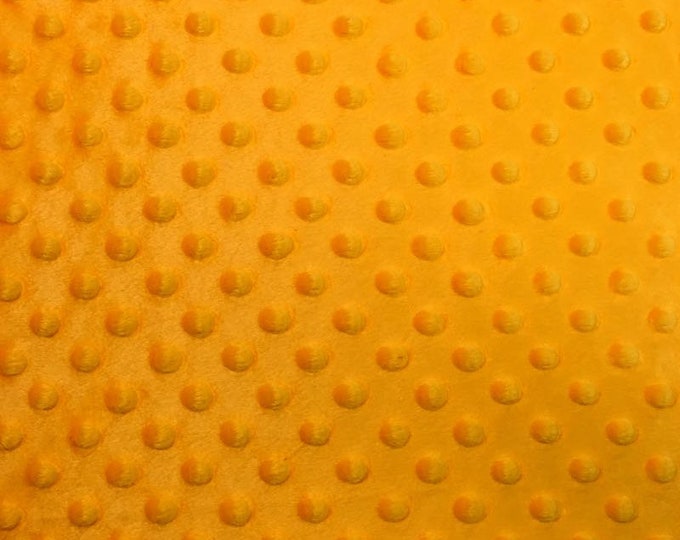 Canary yellow Minky dimple dot soft fabric BY THE YARD 60 " Wide