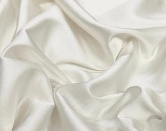 Ivory Heavy Shiny Bridal Satin Fabric for Wedding Dress, 60"  wide