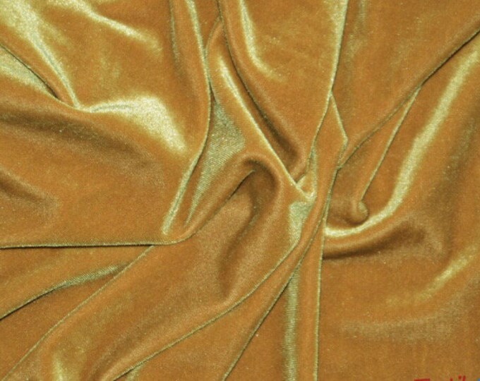 Dark gold Stretch Velvet Fabric By The Yard | 58’’ wide